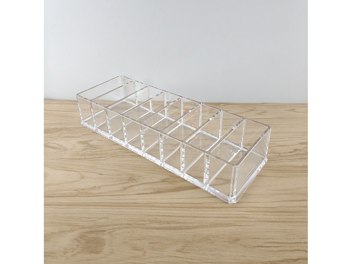 Organizador de maquilhagem LINJOU, acrílico transparente, 8 espaços