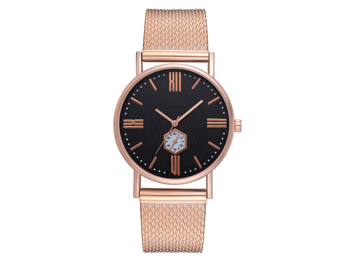 Relógio de pulso unissex Fanteeda casual e formal com pulseira de silicone (ouro rosa)