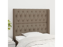 Vidaxl Cabeceira Cama Abas Tecido 103x16x118/128 Cm Cinza-acastanhado