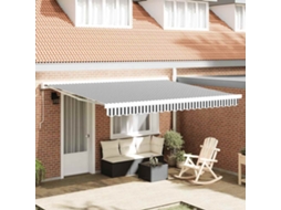 Vidaxl Toldo Retrátil 4x3 M Tecido E Alumínio Antracite E Branco