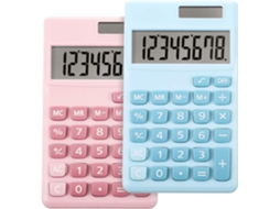 Conjunto de 2 Mini Calculadoras Digitais com Visor Lcd de 8 Dígitos, Tamanho de Bolso, para Crianças e Educação Domiciliar BRILVIBERA (azul, Rosa)