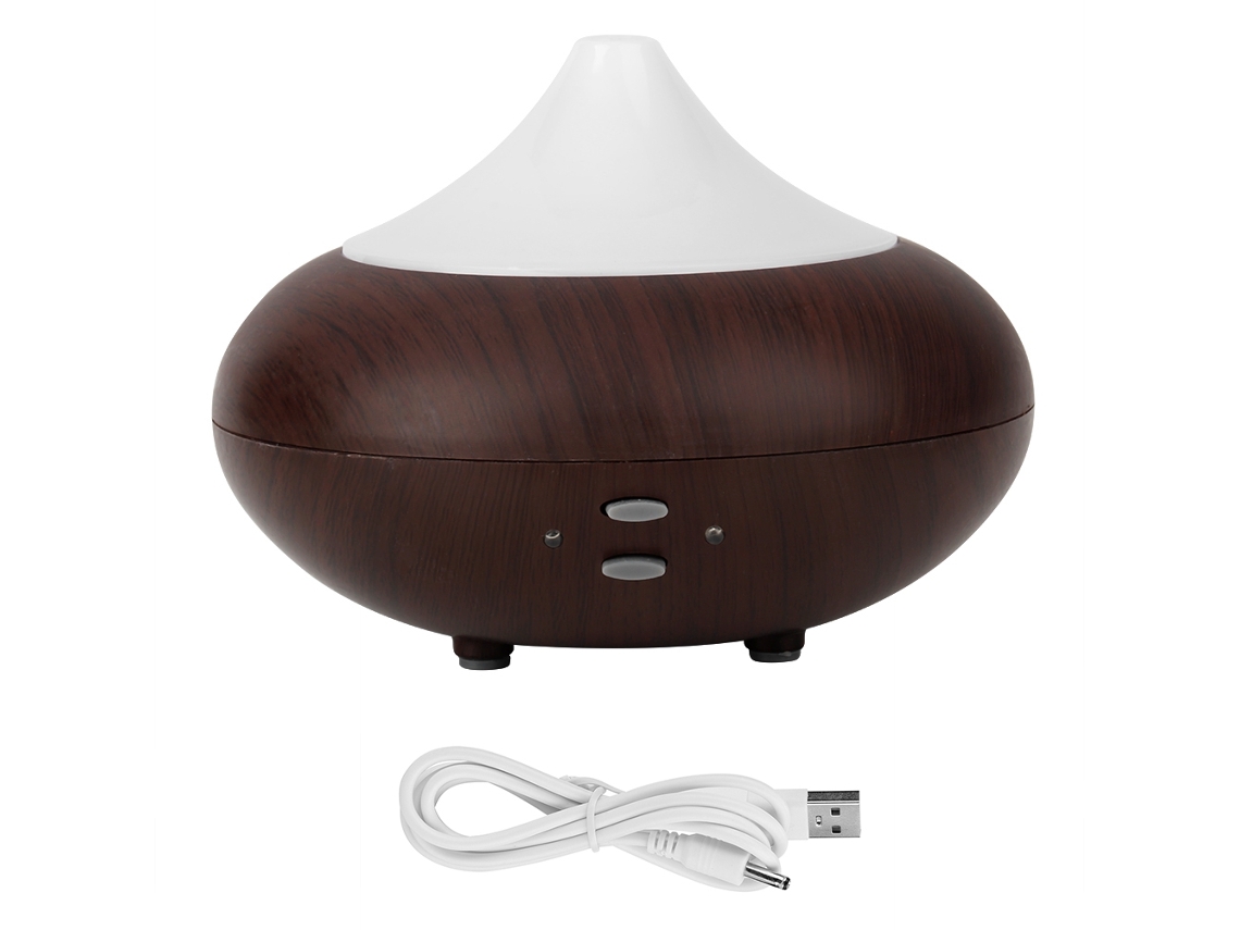 Laxiscreed Umidificador Com Aromaterapia, Led De Cores E Estilo Em Grão De Madeira