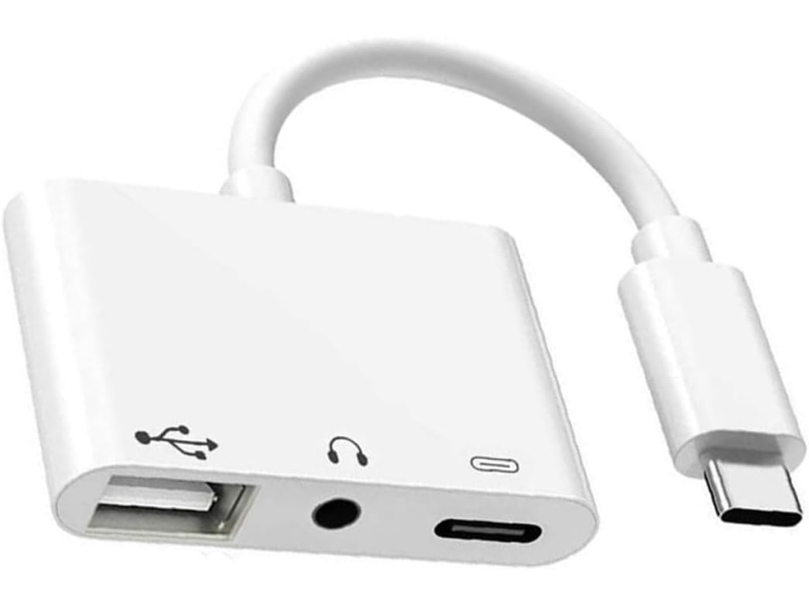 Adaptador Usb Tipo c para Conector de 3,5 Mm, Carregamento Rápido Otg 2.0, Compatível com Celulares SFUSHOS