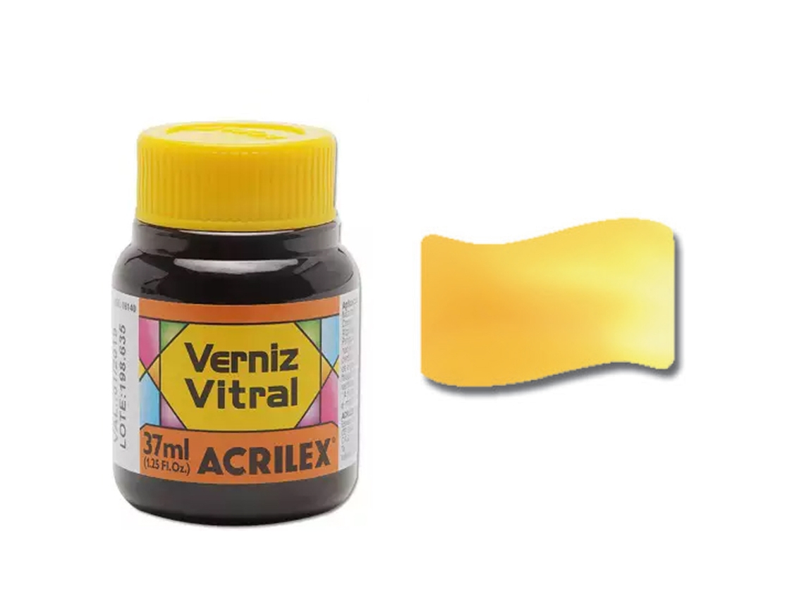 Verniz Vitral ACRILEX 37Ml Amarelo Cadmio 536