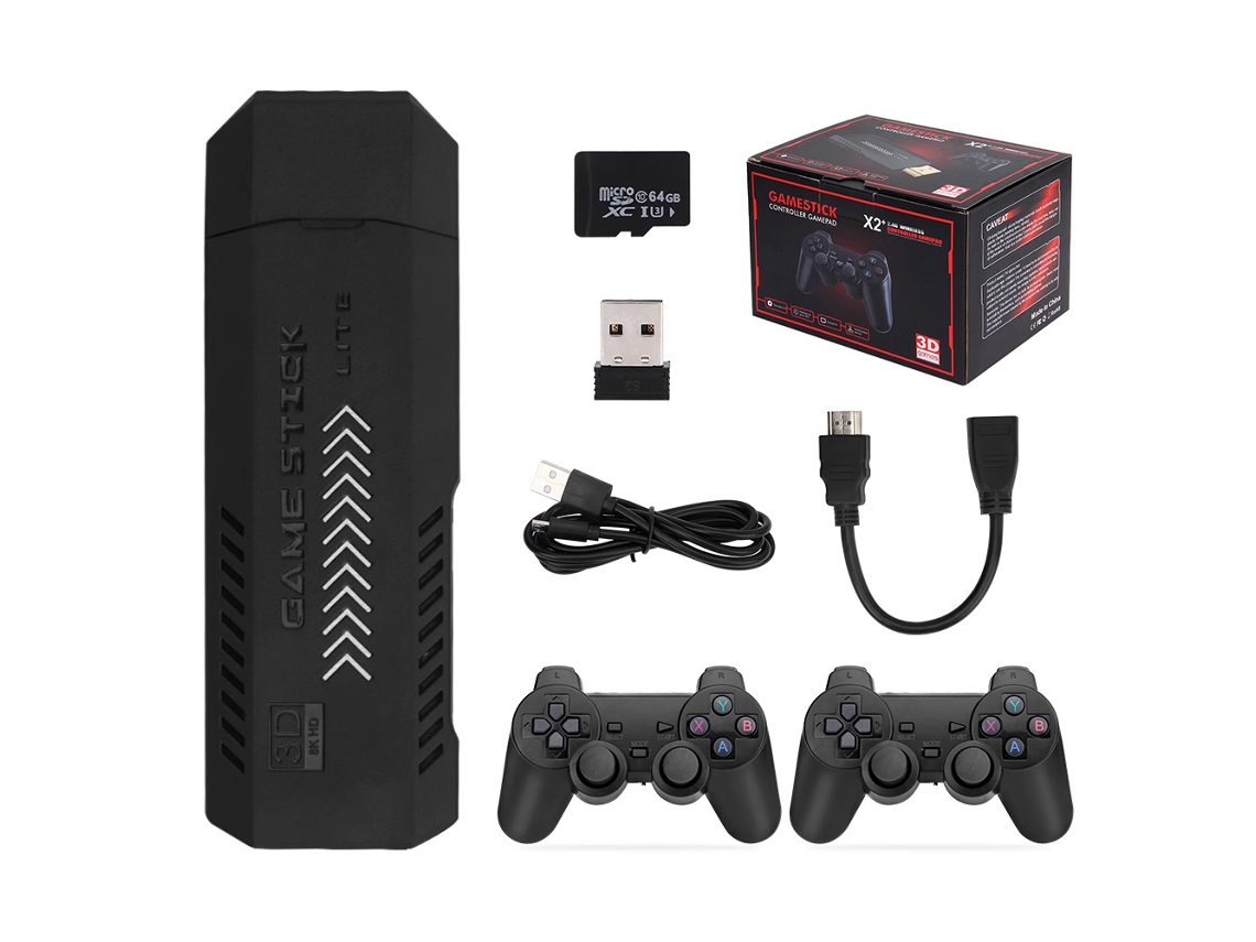 Brilvibera X2 Plus Familygd10 PS1 Open Source 3D Game Stick Video Game Console, Black