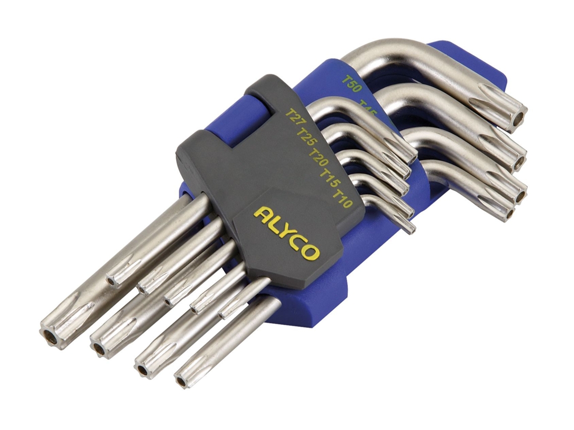 Jogo de 9 Chaves de Cotovelo Torx Inv T10-T50 ALYCO