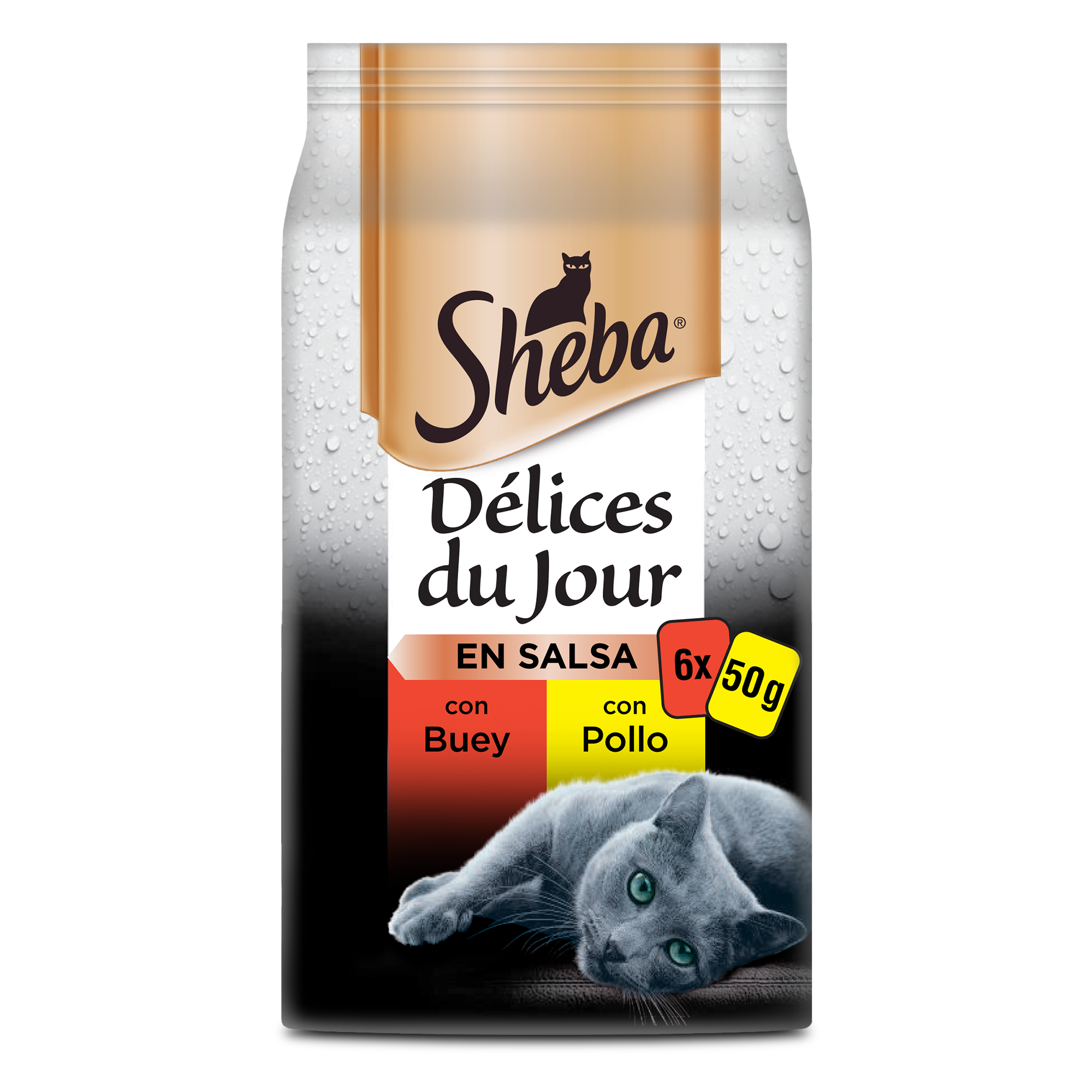 Délices Du Jour Comida Húmida para Gatos Adultos Seleção de Carnes Multipack 6X50 G SHEBA