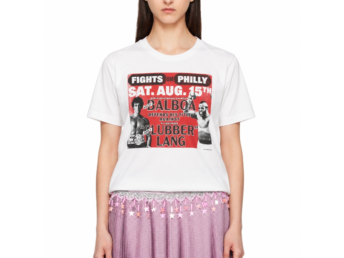 Rockinstone Rocky Movie Balboa Vs Lang White Adult T-shirt Size:m