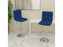 Vidaxl Bancos De Bar 2 Pcs Tecido Azul