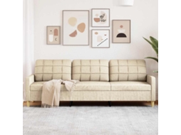 Vidaxl Sofá De 3 Lugares Tecido 210 Cm Cor Creme
