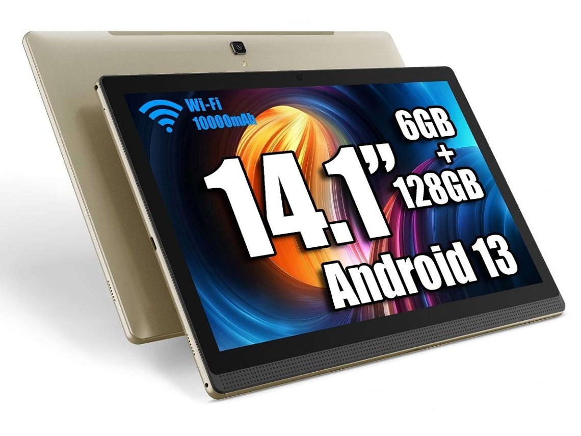 Tablet Meswao B1 Android 13 De 14,1" – 6 Gb De Ram, 128 Gb, 10000 Mah 15w, Câmeras De 13 Mp + 5 Mp, Wi-fi E Bluetooth, Usb Tipo C, Tela Ips 1920x1080,