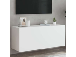 Vidaxl Móvel De Parede Para Tv Com Luzes Led 100x35x41 Cm Branco
