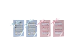 Conjunto De Babetes Home Esprit Cor De Rosa Azul Celeste Algodão 19 X 29 X 3 Cm (4 Unidades)