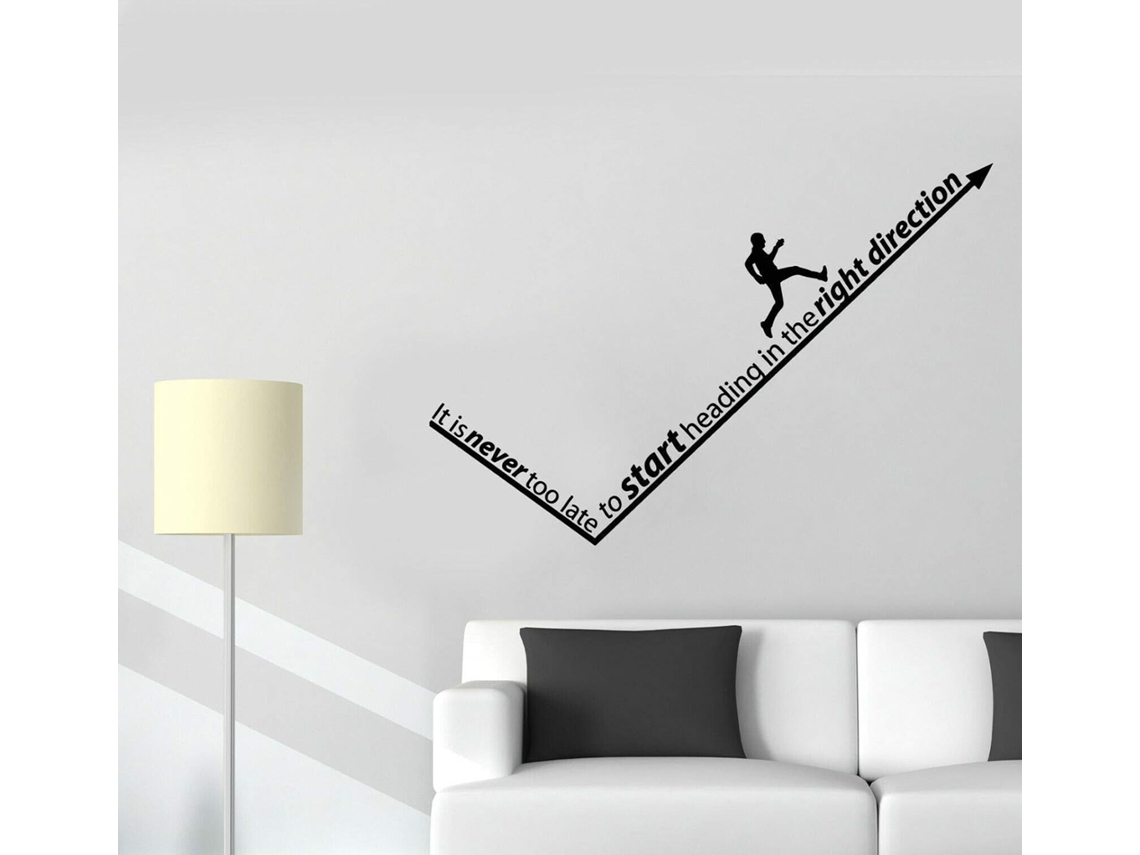 Adesivo de parede em vinil com citação motivacional para sala de estar, escritório, sucesso, homem, adesivos, murais, mural Correto Sig 84x57cm