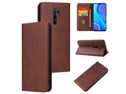 Capa Para Xiaomi Redmi A1 Plus/a2 Plus Bezerro Textura Magnética Caixa De Couro Flip Horizontal Com Titular E Cartão Slots Carteira Brown