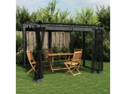 Vidaxl Gazebo Com Paredes De Malha 3x3 M Aço Antracite