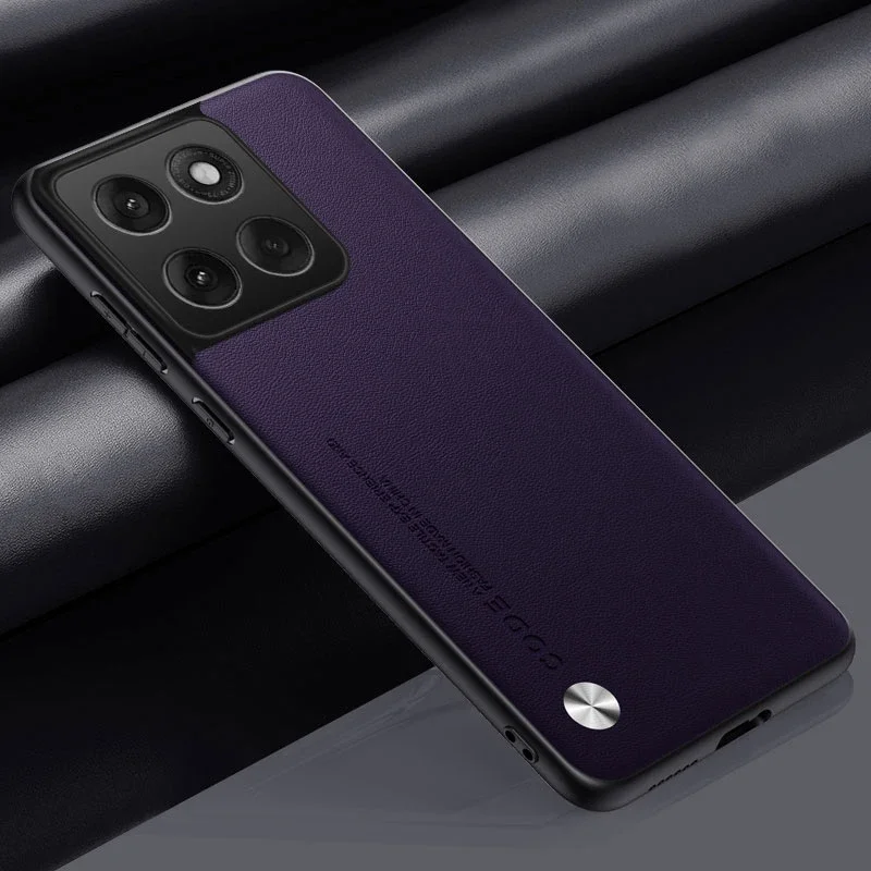 Capa De Celular De Luxo Em Couro Pu (roxa, Motorola Edge 50), Super Resistente A Impactos.