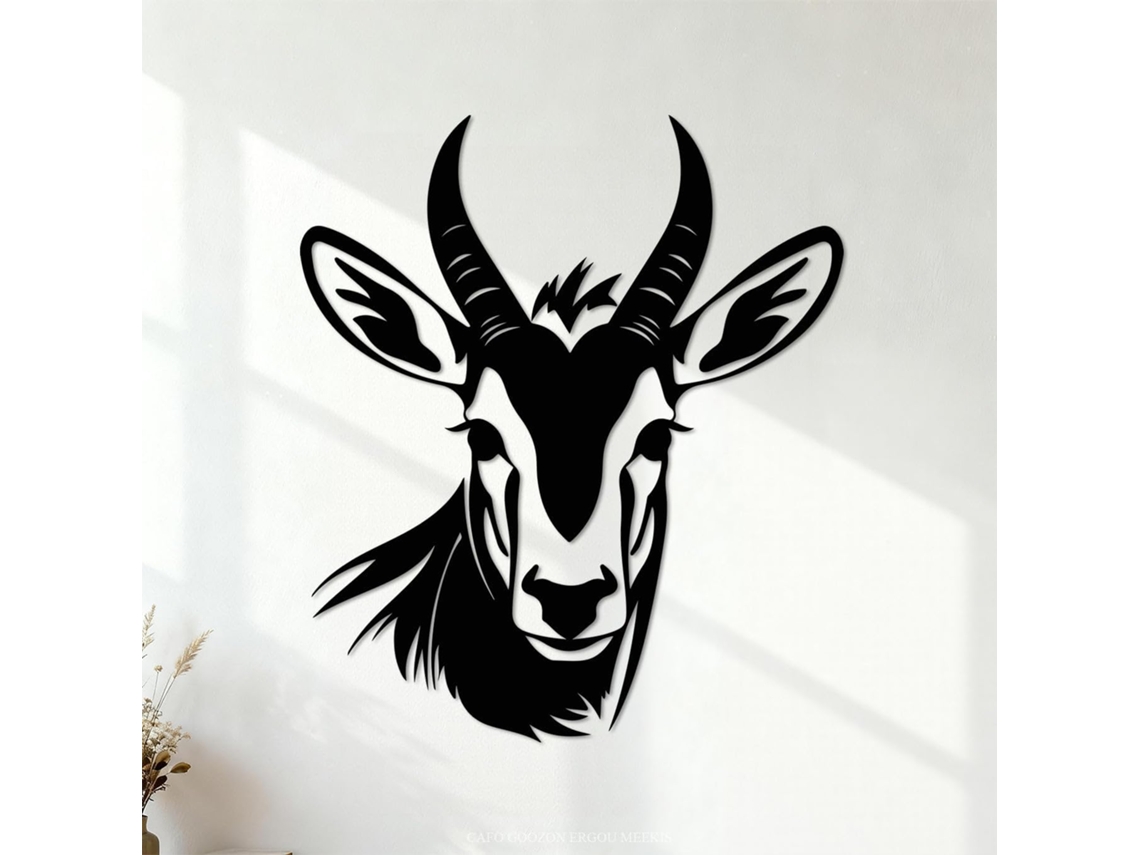 Adesivos Muraux Silhueta Angélique De Tête De Bongo 67,2x77,6cm Decoração De Magasin Noir