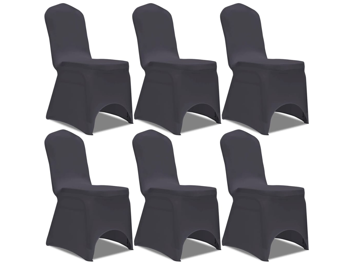 Conjunto 6 Capa cadeira VIDAXL Grey Fabric