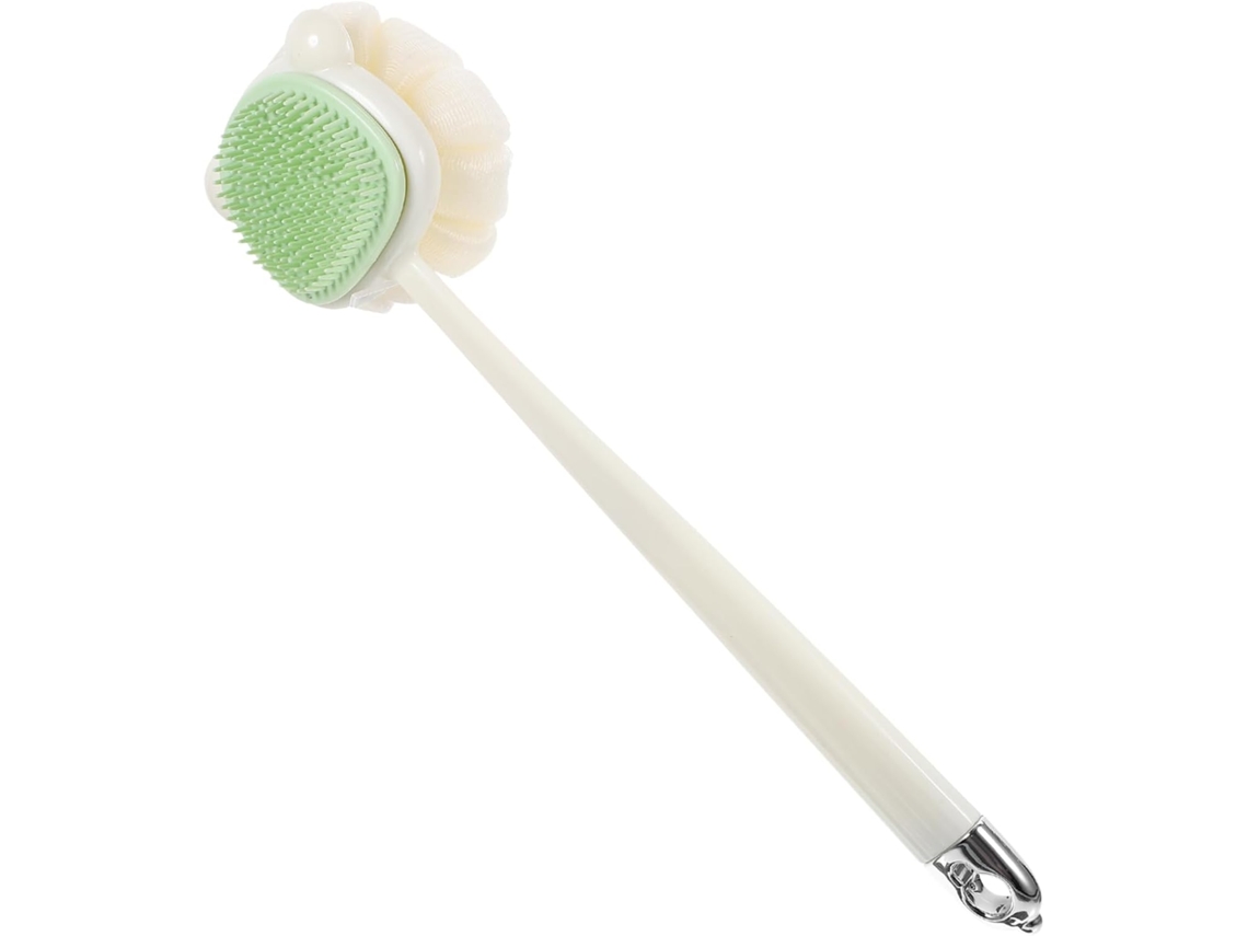 Escova De Banho Dupla Face Com Cabo Longo, Escova De Chuveiro Para Costas E Corpo, Esfoliação Suave