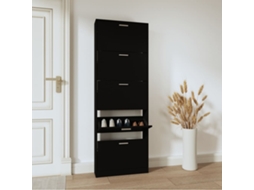 Sapateira 59x17x169 cm Derivados de madeira Preto Dkd Decoração de casa