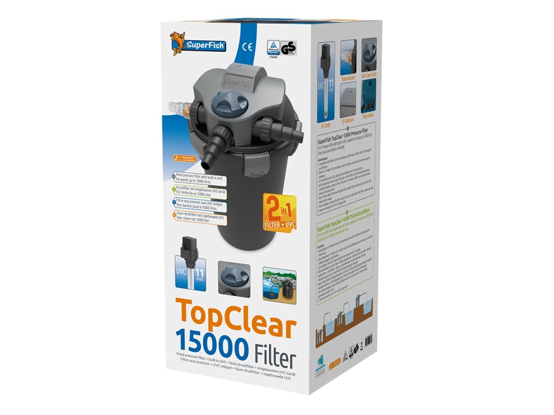 Filtro P/ Lago Top clear 15.000 SUPERFISH (filtro + Uv 11w)
