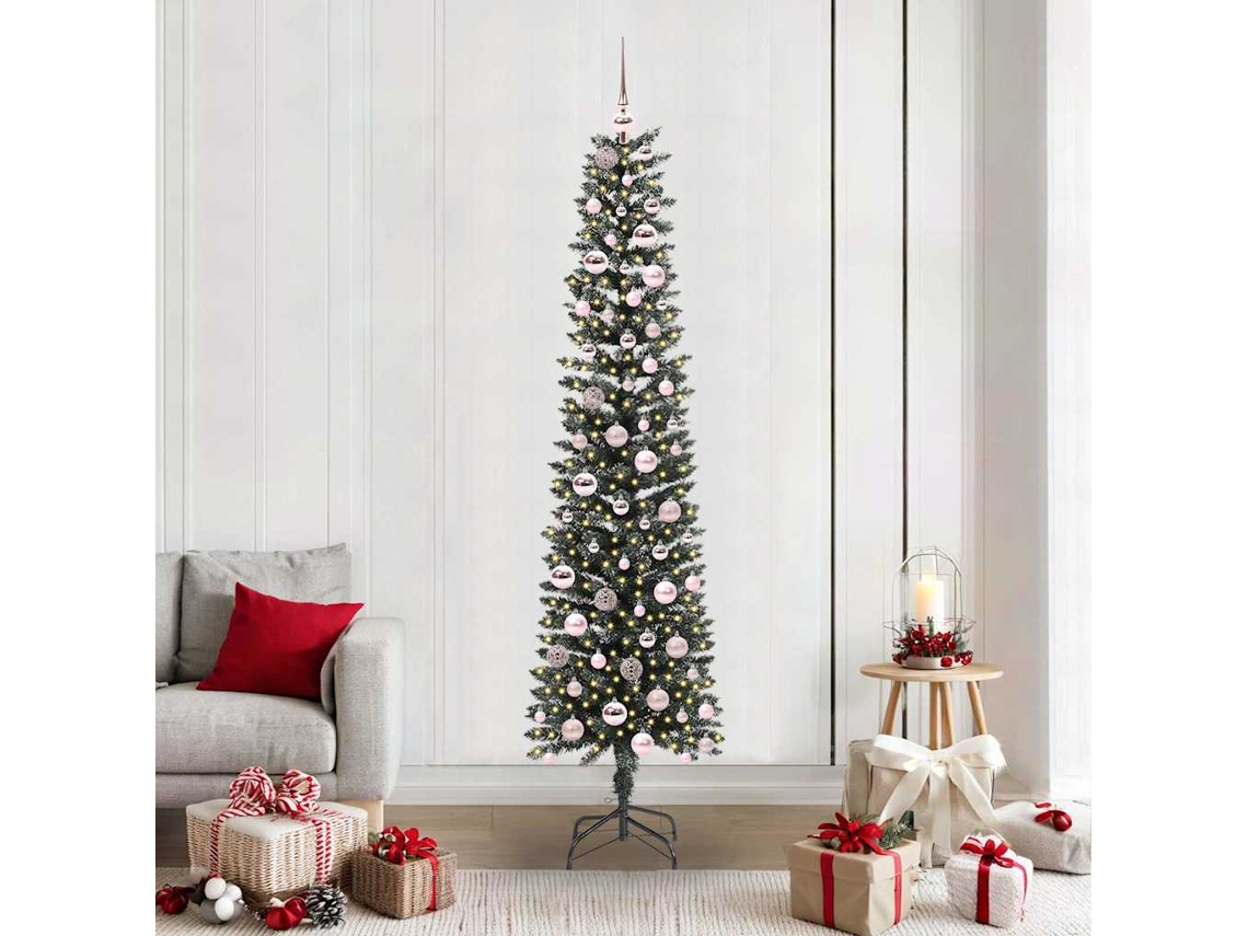 Vidaxl Árvore De Natal Artificial Verde 210 Cm Pvc, Plástico E Aço