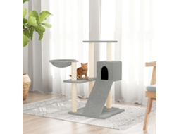 Vidaxl Árvore P/ Gatos C/ Postes Arranhadores Sisal 82 Cm Cinza-claro