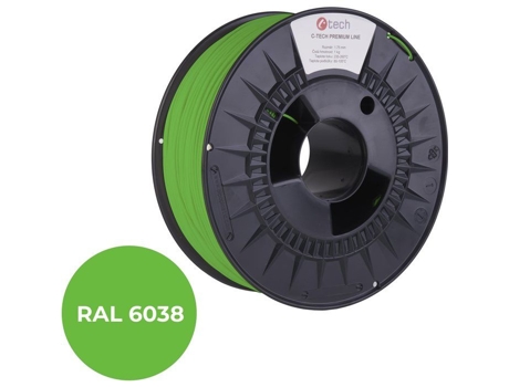 Linha Premium Pla Filamento Luminescente Verde Ral6038 C Tech