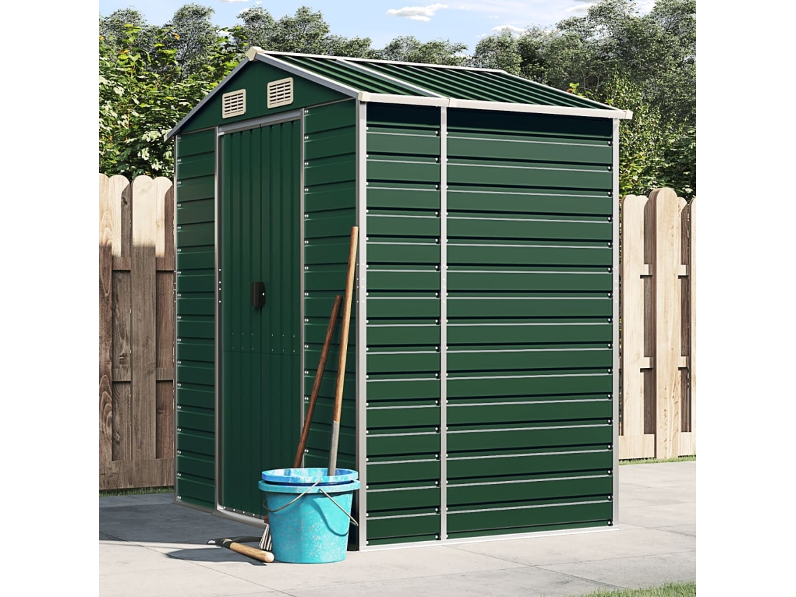Vidaxl Abrigo De Jardim 191x130x198 Cm Aço Galvanizado Verde