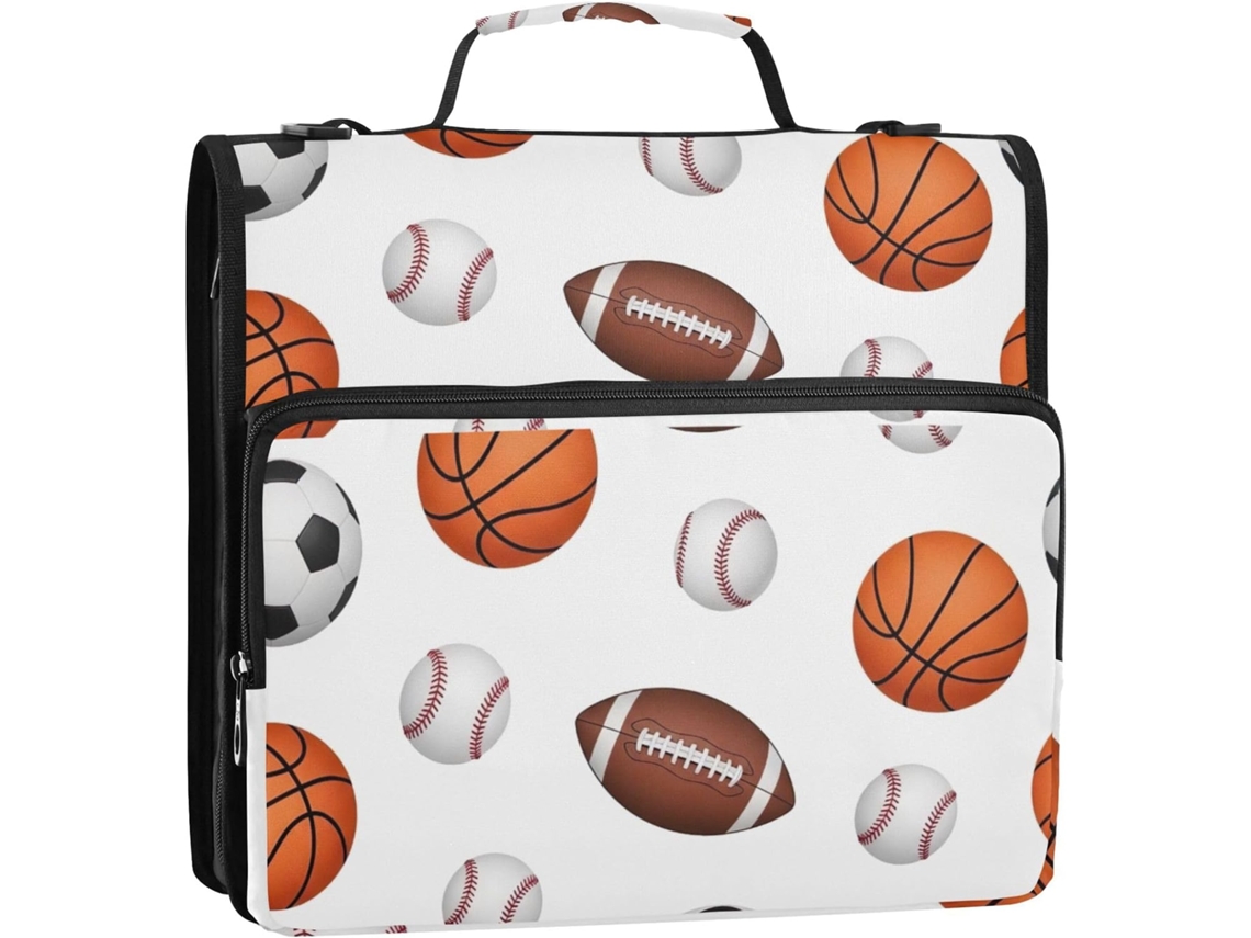 Bolas De Basquete Beisebol Divertidas 1, 5 Polegadas, 3 Aros, Pasta Organizadora Com Zíper, Bolsa Com Alça De Ombro