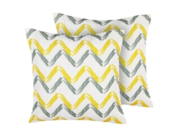 Conjunto De 2 Almofadas De Exterior Beliani Affile De Poliéster Multicolor 45x45x12