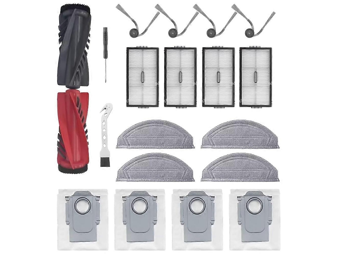 Conjunto De 20 Peças Com Escovas Laterais Principais, Filtros, Pano De Limpeza E Sacos De Pó Para Aspirador Roborock Saros 20 Sonic / S10 Maxv Ul_ozo