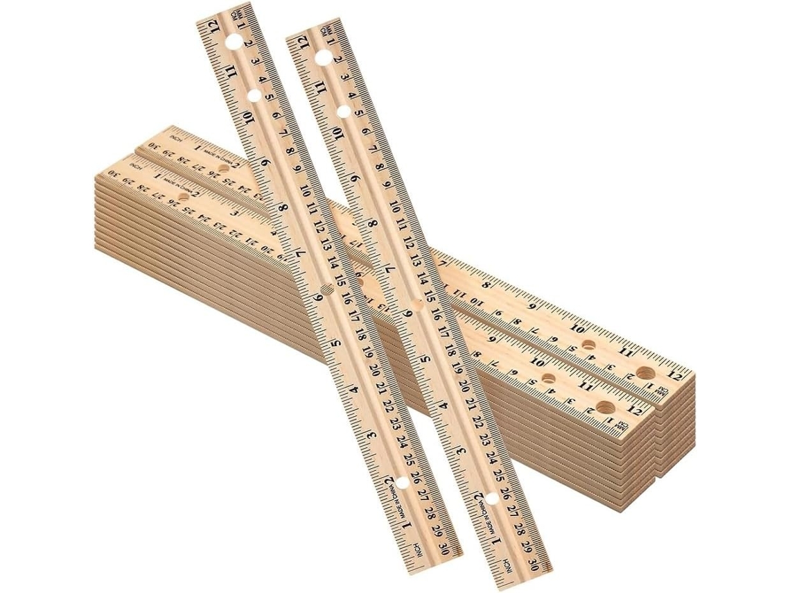 Lurelia Régua De Madeira 60 Peças 30cm Com Escala Dupla E Durável Para Arquitetura