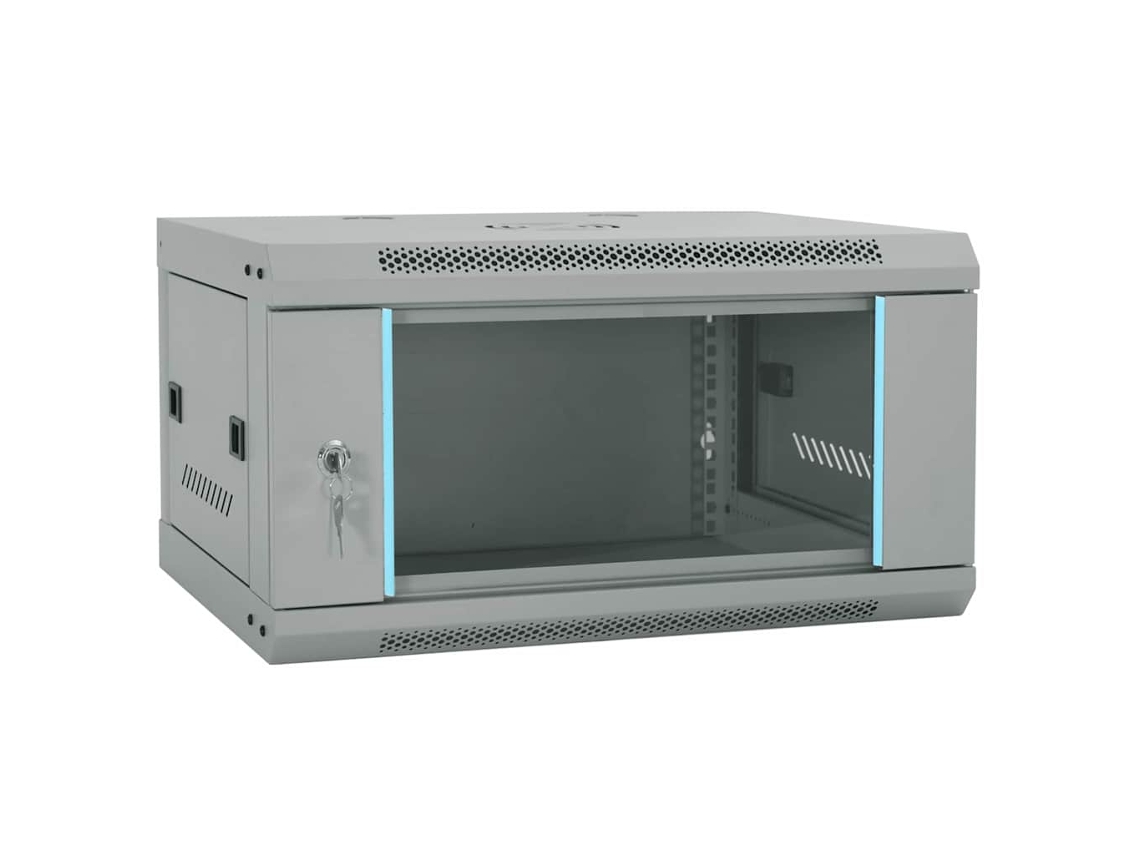 Vidaxl Armário De Rede Com Armazenamento Cinzeto 60 X 45 X 35 Cm Aço
