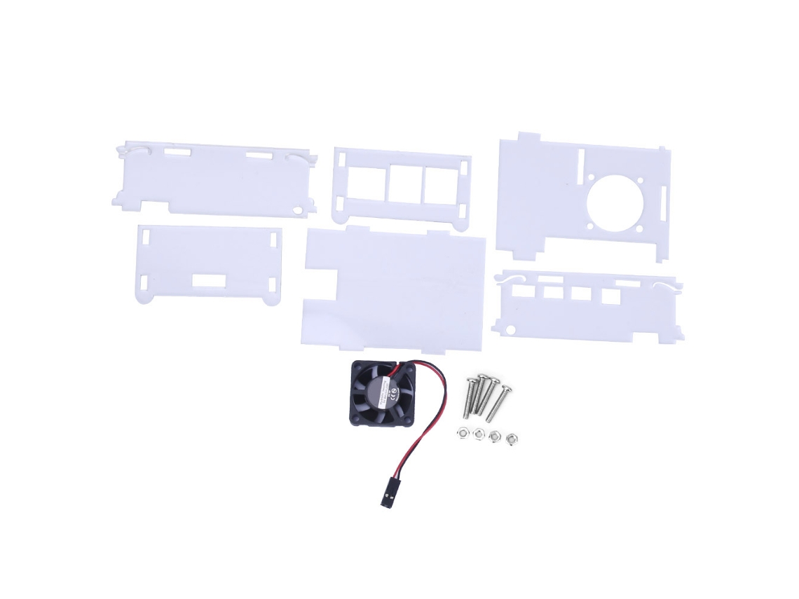 Caixa de acrílico com ventoinha, capa protetora transparente de alta qualidade para Raspberry Pi 4.