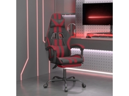 Vidaxl Cadeira Gaming +apoio Pés Couro Artificial Preto/vermelho Tinto