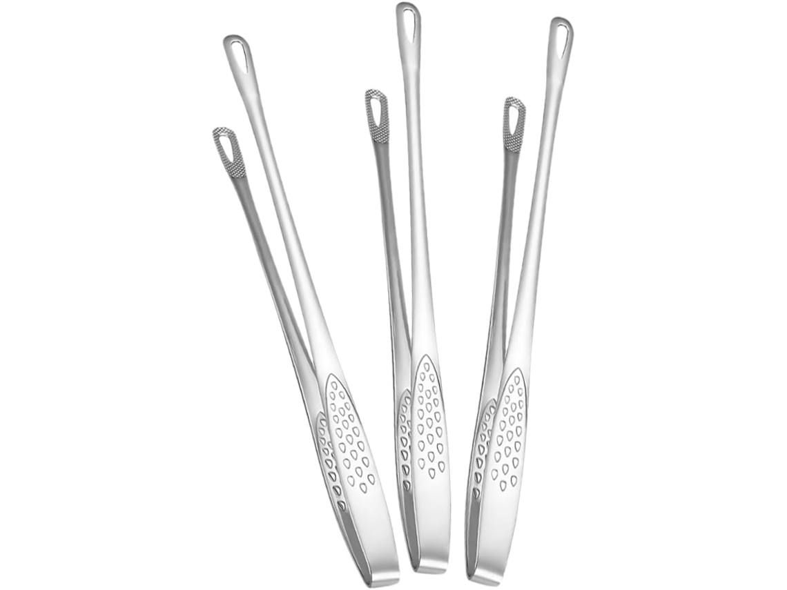 Pinças De Cozinha Healifty 3 Peças Em Aço Inoxidável, Ideais Para Churrasco, Grelhar E Assar
