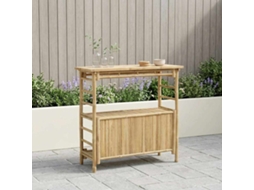 Vidaxl Mesa De Bar Externa Natural 110 X 50 X 105 Cm Bambu