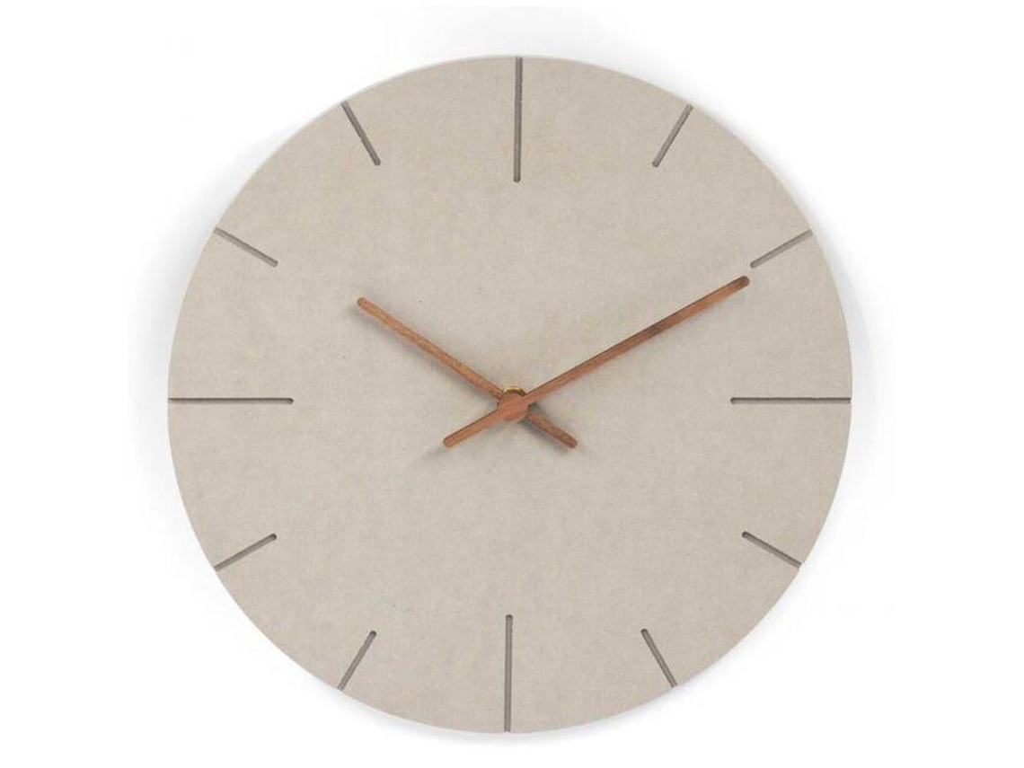 Relógio De Parede Mdf Cinza Madeira Retrô Moderno Ponteiros De Madeira Movimento Silencioso 30 Cm Redondo Ehstmind