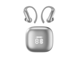 Fones Ouvido Sem Fio Orelha Aberta C/ Ganchos Auriculares, Som Estéreo Hi-fi, Bluetooth Baixa Latência (prata)