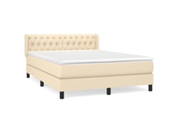 Box Spring Bed, Box Spring Beds Vidaxl Creme Tecido (140 X 190 Cm)