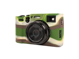 Capa Protetora de Silicone Macio com Textura de Lichia para Fujifilm X100vi Camuflagem XIAOMOYU