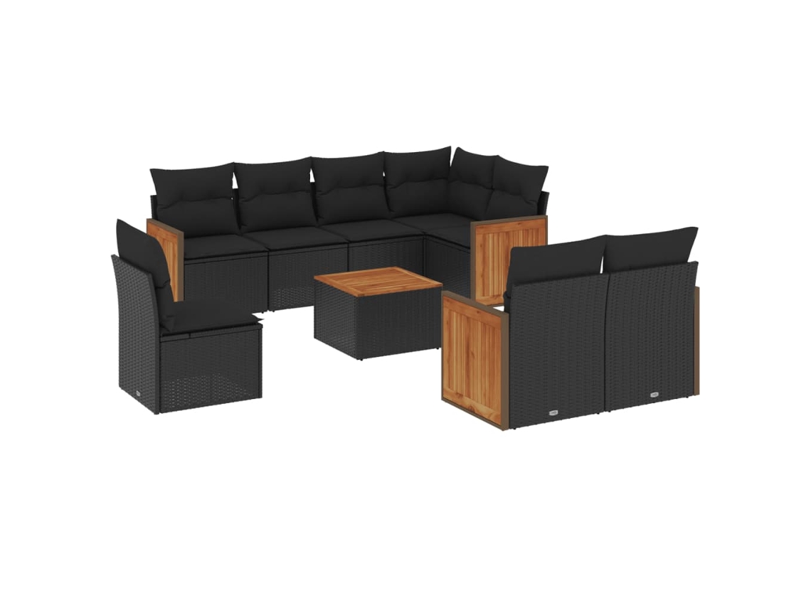 Garden Sofa Set, Garden Sofa Sets Vidaxl Preto Rattan / Vime (n/a)
