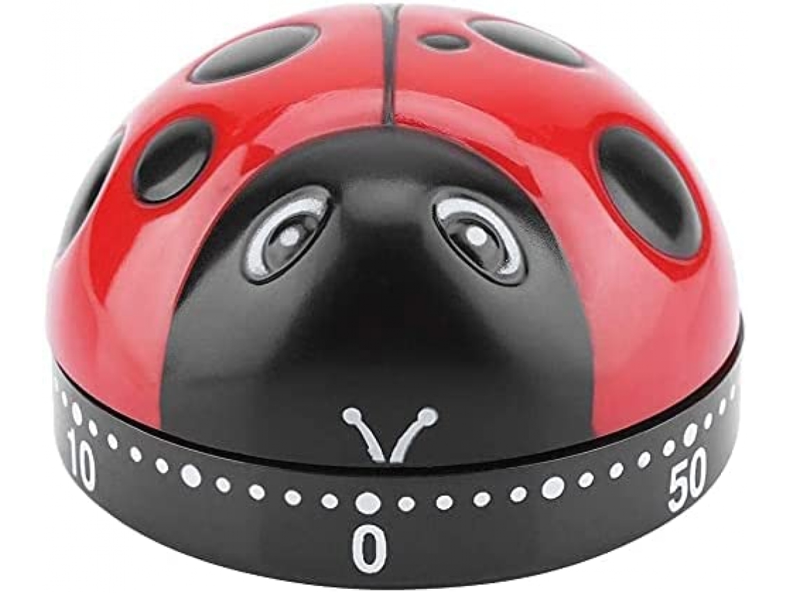 Temporizador De Cozinha Joaninha, Temporizador Mecânico De 60 Minutos, Alarme De Cozinha, Temporizador Para Assar, Não Requer Bateria, Vermelho
