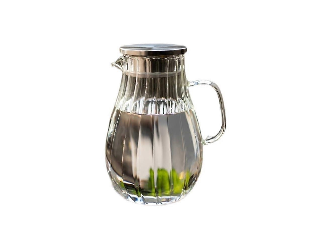 Jarra De Vidro Com Tampa, Grande Capacidade De 1700ml, Ideal Para Chá Gelado E Bebidas Quentes E Frias.