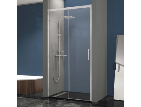 Painel de Duche + Porta Deslizante Slider Perfil Cromado 180 Cm sem Lateral MIRLO