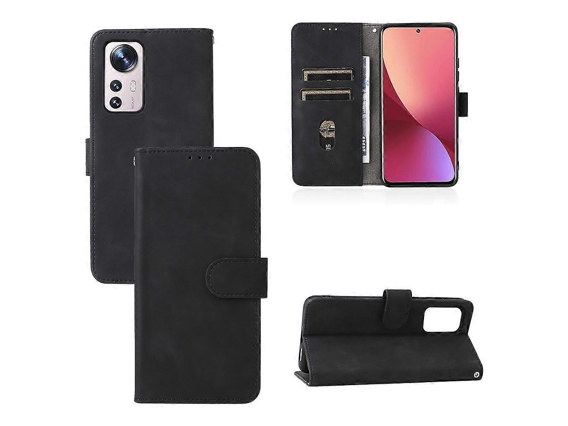 Capa Para Xiaomi 12 5g Com Textura De Couro De Bezerro E Fecho Magnético.
