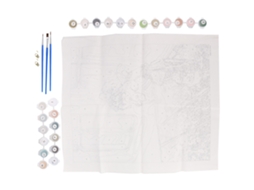 Kit De Pintura Por Números Com Pinceis Pigmento Acrílico Diy Para Adultos E Crianças Iniciantes 40x50cm