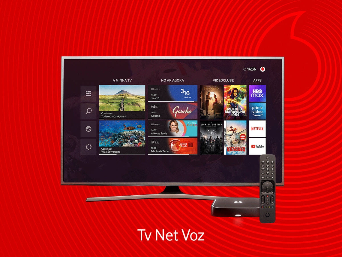 Pacote TV VODAFONE Fibra 3 Light Sem Box (100 Canais - 30 Mbps - 30 GB Net Móvel)